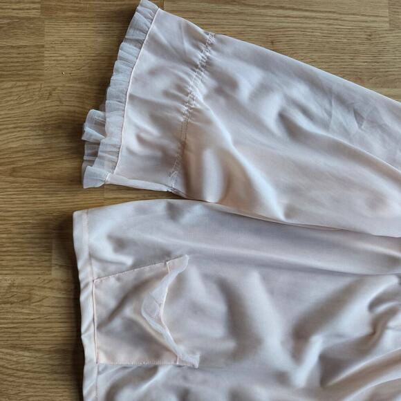 Wonder Maid Vintage 50s Peach Embroidered Lace Ruffle Bed Jacket Coquette Boho - Picture 12 of 12